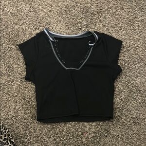 Amazon Black Fitted Crop T-Shirt